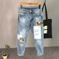 thumbnail image 2 of Pantalones vaqueros para hombre empalmados, pantalones vaqueros ajustados y cónicos, pantalones pitillo ajustados Y 2k Vintage, nuevos en Y2k, elegantes, suaves y lujosos, 2 of 4