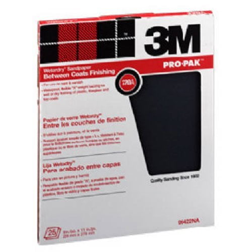 3M Pro-Pak Wetordry Between Finish Coats Sanding Sheets 320A-Grit 9-Inch by 11 