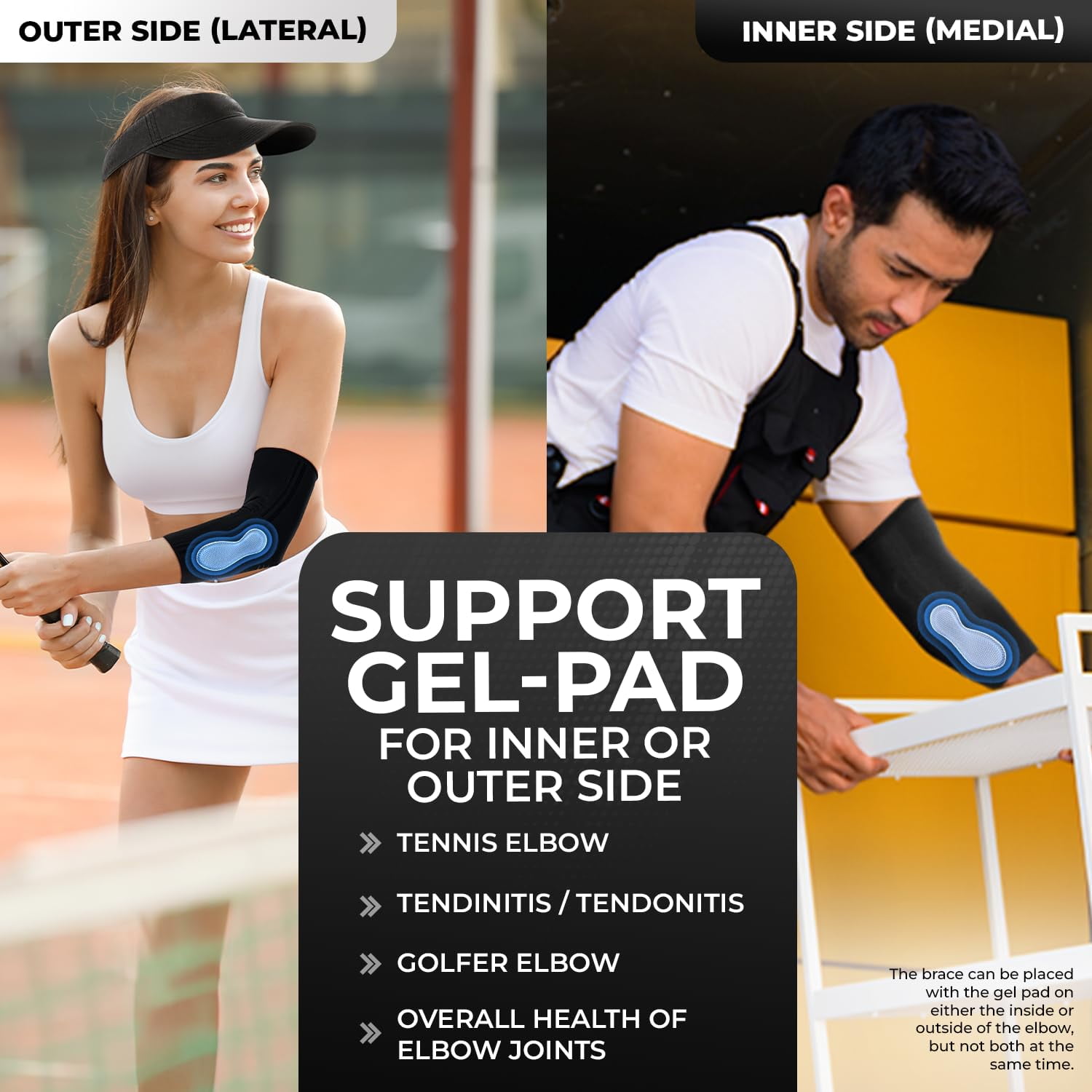 DR. BRACE® Elite Elbow Brace Support, Breathable Elbow Compression Sleeve with Gel Pad for Golfer's, Tennis Elbow & Tendonitis Treatment & Pain Relief 2024 (Black, X-Small)