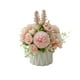 thumbnail image 2 of mfyjkho Arreglo floral de seda artificial con jarrón de cerámica, decoración de plantas falsas para el hogar, la oficina, la boda, la fiesta, centro de mesa estilo orejas de conejo., 2 of 6
