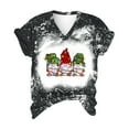 thumbnail image 1 of Camisas Navideñas Para Mujer Moda Causal Con Cuello en V Blusa Estampada Camisetas de Manga Corta Odeerbi  ODB201444, 1 of 5
