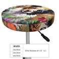 thumbnail image 2 of Kdxio Colorful Flower Dog Print Stool Covers Round,Stretch Round Bar Stool Covers Washable Bar Stool Cushion Slipcover for 12-15 Inch Chair, 2 of 5