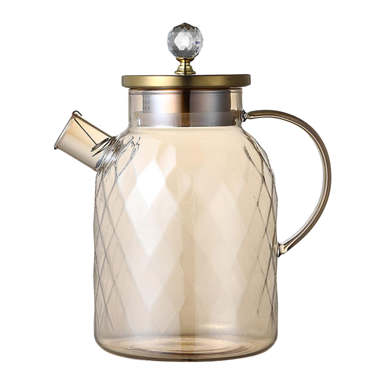 Baoblaze Glass Pitcher Water Carafe with Lid Fridge Pitcher for Family Daily Drinking 20.5cmx23cm