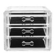 thumbnail image 3 of Pyramidti 1pc Cosmetic Storage Box Desktop Storage Box for Home (Black, Transparent), 3 of 8