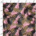 thumbnail image 2 of Soimoi Brown Georgette Viscose Fabric Bunny Rabbit Animal Print Sewing Fabric Yard 42 Inch Wide, 2 of 6