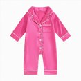 thumbnail image 2 of 0-3 Months Unisex Infant Baby Boy Girl Long Sleeve Button Romper One-Piece Jumpsuit Infant Baby Fall Winter Clothes Newborn Boys Grils 0 3 6 Months,Hot Pink, 2 of 4