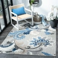 thumbnail image 2 of SAFAVIEH Cabana Lowell Floral Indoor/Outdoor Area Rug, Grey/Blue, 5'3" x 7'7", 2 of 18