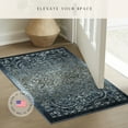 thumbnail image 5 of Maples Rugs Pelham Transitional Vintage Scroll Navy Grey Washable Entryway Area Rug, 1'8 x 2'10, 5 of 8