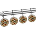 thumbnail image 2 of Sunflower Shower Curtain Hooks（Set of 12）for Home Hotel Shower Rods Bathroom Crystal Glass Print Stainless Steel Round Curtain Hooks, 2 of 5