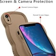thumbnail image 4 of for iPhone XR Case 6.1 Inch Curly Wave Frame Phone Case Cute Design Color Aesthetic Phone Case Soft TPU Shockproof Protective Bumper Case Cover for Girls, Khaki, 4 of 12