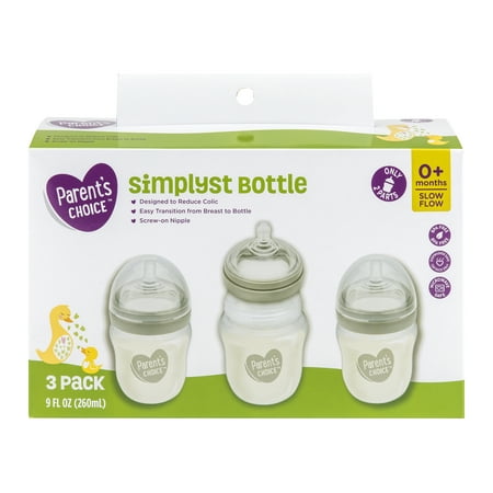 Parent's Choice Simplyst Bottle, 0 Months +, 9 fl oz, 3 Pack