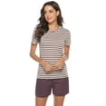 thumbnail image 4 of Purcoar Women's Shorts Pajama Set,Modal Short Sleeve Sleepwear Nightwear M, 4 of 5