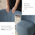 thumbnail image 6 of Modern Armless Accent Chair, Small Reading Chair with Upholstery and Exquisite Round Pine Wood Feet, Low-Back Club Chair for Small Living Spaces, Bedroom, Reading Nook, Blue, 6 of 9