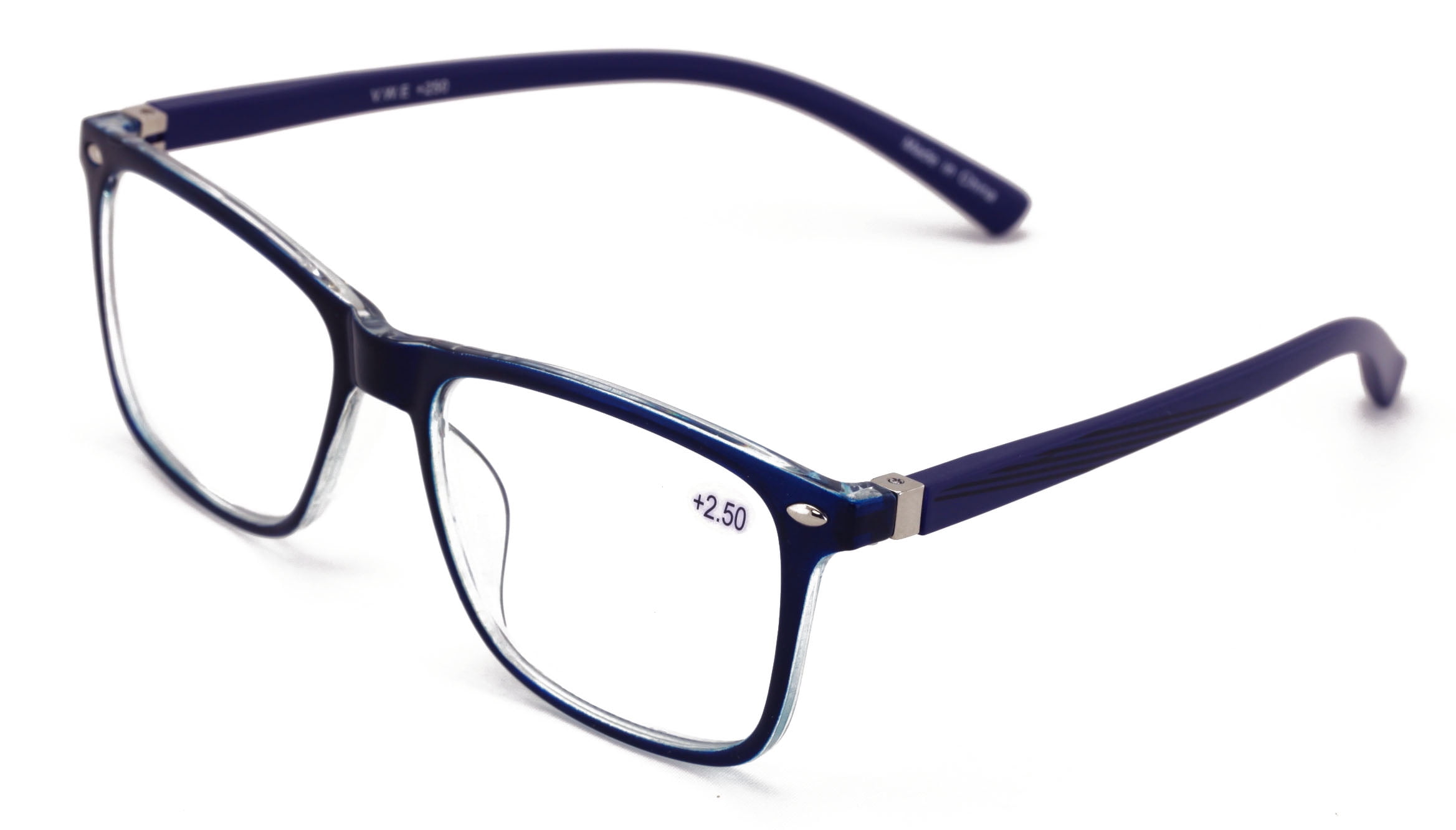 V.W.E. Men Premium Reading Glasses TR90 with Extended Temple Clear