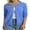 Light Blue, variant on QUALFORT Women’s 100% Cotton Lightweight Button-Front Cardigan Sweater,crew neck Long Sleeve Knit