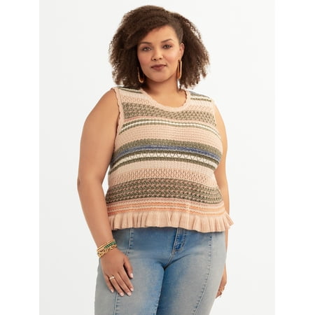 Jessica Simpson Women's Plus Reya Sweater Tank, Sizes 0X-4X