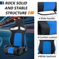 thumbnail image 5 of Universal Racing Seat with Adjustable Backet, Bucket Seat with Double Lock Slide for Universal Racing Simulator Cockpits, PU Leather (Black+Blue), 5 of 7