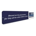 thumbnail image 3 of Blessed Peacemakers Flag Sign, Custom Police Support Sign, Officer Appreciation & Respect Aluminum Decor - 4x18 inches, 3 of 4