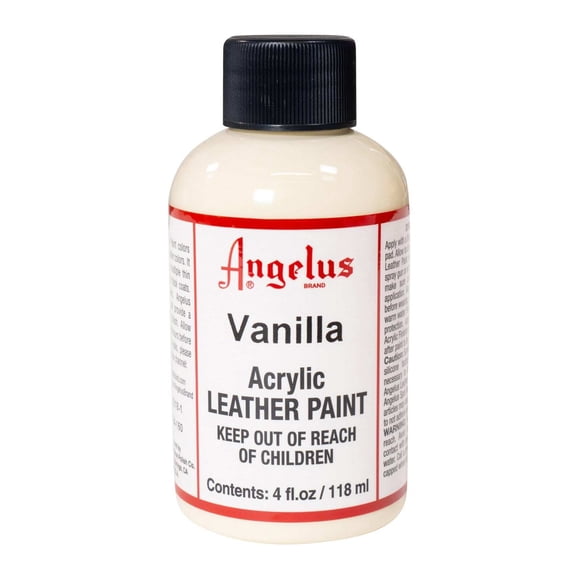 Angelus Acrylic Leather Paint 118ml (4oz) Waterproof Flexible Paint for Sneakers Shoes Bags Leather DIY Craft,Vanilla