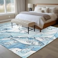 thumbnail image 4 of Large Area Rugs for Living Room Bedroom, Blue Teal Coastal 8'x10' Rug Washable Carpet Runner Indoor Outdoor, Nautical Beach Botanical Bears Fish Non Slip Floor Mats Rug for Kitchen, Patio, 4 of 8