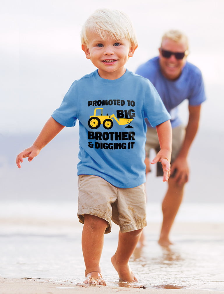 Promoted to Big Brother - Boys Tractor Themed T-Shirt - Perfect Gift for  New Big Brothers - Unique Pregnancy Announcement - Toddler Sizes - Baby 