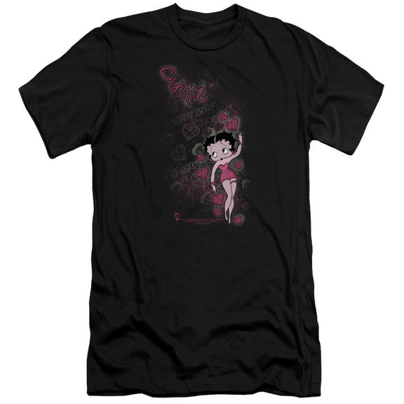 Betty Boop Cutie Premium Canvas T-Shirt Adult Slim Fit 30/1 Black