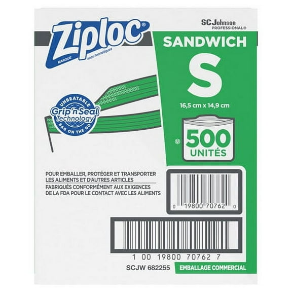 Resealable Sandwich Bags, 1.2 Mil, 6.5" X 6", Clear, 500/box | Bundle of 2 Cartons