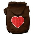 thumbnail image 1 of Red Swiss Dot Heart Screen Print Pet Hoodies Brown Size Med (12), 1 of 1