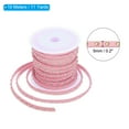 thumbnail image 2 of 32.8ft Studded Faux Suede Cord Rope for Jewelry Making 5mm Micro Fibre Flat Leather Lace Beading String Ribbon with Rivets, Pink Golden, 2 of 6