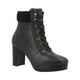 thumbnail image 1 of Botas Mujer Flexi Piel Vestir Suela Baja Ajustable Cordones Comodo Ligero negro 23.5 Flexi 118910, 1 of 4