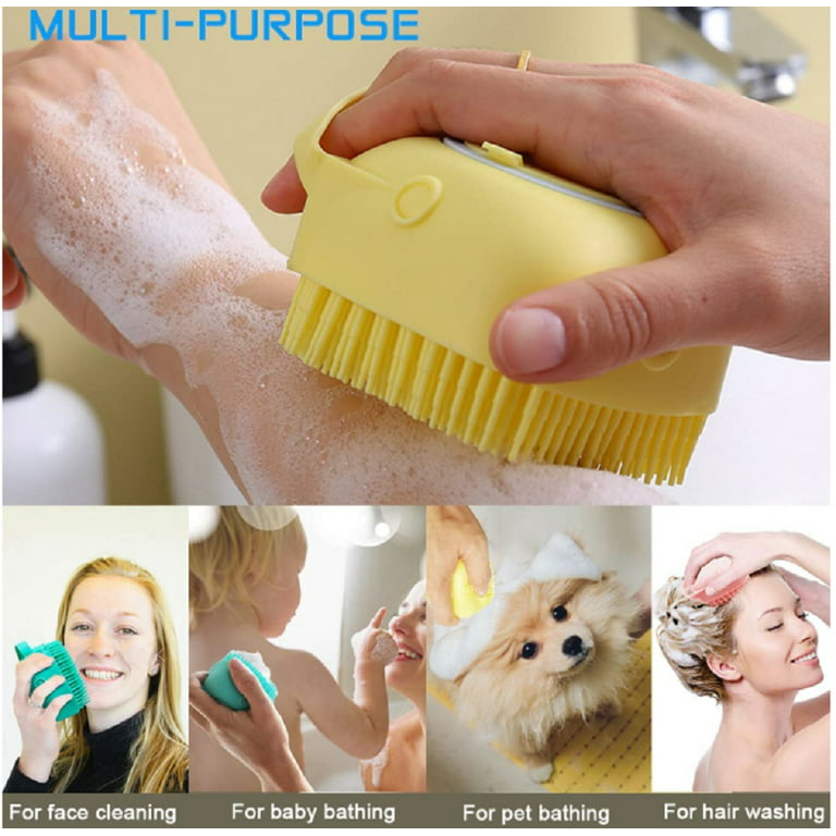 80ml Silicone Bath Body Brush Shower Scrubber With Gel Dispenser
