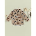 thumbnail image 2 of Wassery Western Toddler Autumn Clothes 6M 12M 18M 24M 3T 4T Baby Boy Long Sleeve Turn-Down Collar Button-Down Shirt Tops Cowboy Country Clothing 6M-4T, 2 of 8