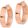 thumbnail image 2 of 14K Rose Gold Polished And Textured Inside Hoop Earrings (21.74 X 21.33) Made In Italy tf1994r, 2 of 5