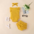 thumbnail image 3 of Mercatoo Cute Baby Girl Clothes Baby Girl Clothes Bowknot Hairband 3PCS Clothes Set Girls Blankets, 3 of 8