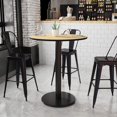 thumbnail image 2 of Bowery Hill Table de Bar de Restaurant Ronde 36 Pouces en Noir et Acajou, 2 of 9