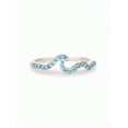 thumbnail image 3 of 1pc Glamorous Cubic Zirconia Wave Design Silver Ring For Women For Girlfriend's Gift, 3 of 5
