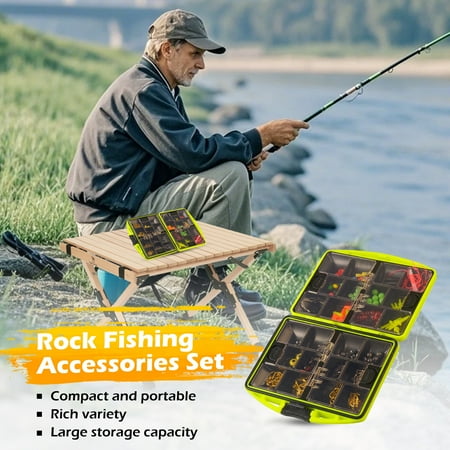 YUANGUI Fishing LuresFishing Lures Baits Tackle Including Crankbaits Spinnerbaits Plastic Worms Jigs Topwater Lures Tackle Box and More Fishing Gear Lures Kit Set 185Pcs Fishing Lure Tackle