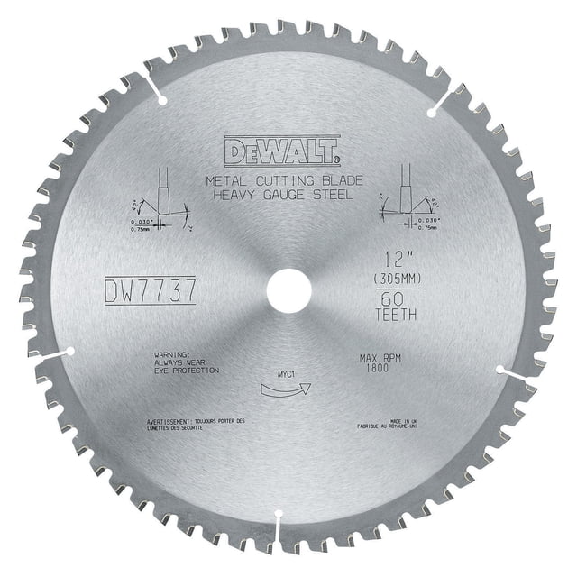Hoja de sierra DEWALT DWA7737, 60 dientes para metales ferrosos, 30 cm