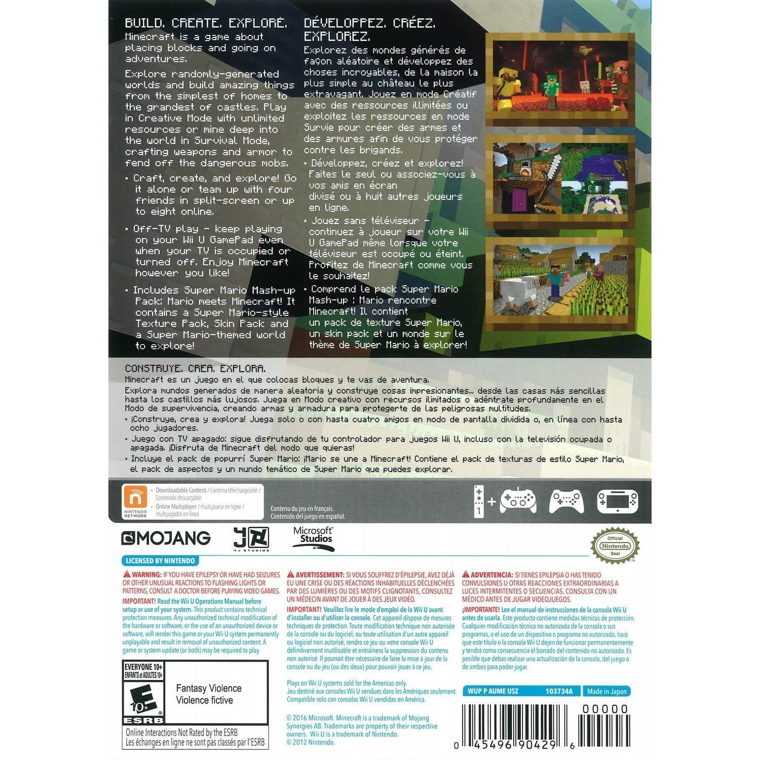 Minecraft Wii U Edition Wii U Standard Edition Walmart Canada