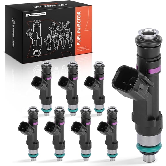A-Premium Fuel Injectors Compatible with Ford Expedition & Lincoln Navigator, 2007-2008, V8 5.4L, GAS, Set of 8, Replace# 0280158140, 7L1Z9F593B
