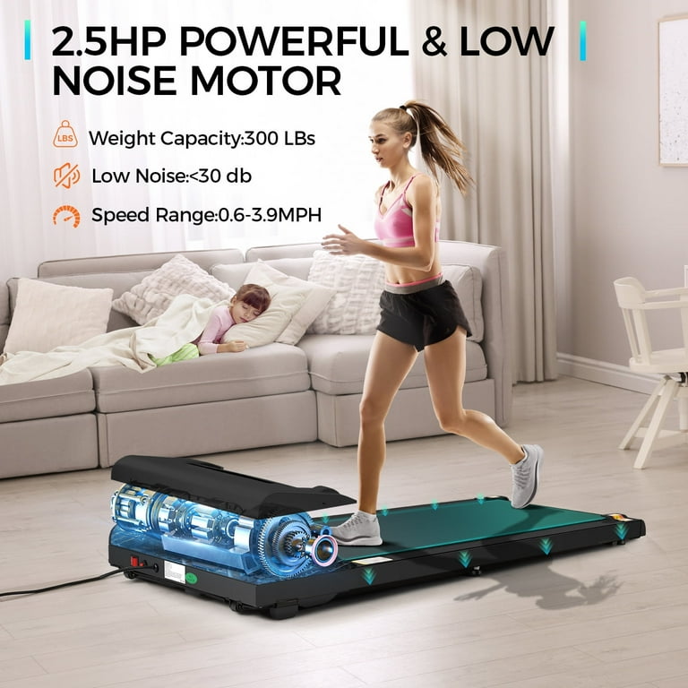Adnoom Walking Pad Treadmill Under Desk Treadmills for Home Smart App Remote Control 2.5HP Electric Jogging Running Machine with LED Display