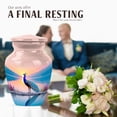 thumbnail image 4 of JAGASY Peacock Urn for Daughter, Pink Small Urns for Human Ashes keepsake, Sunset Lake Water Decorative Urns for Son, Pink Tiny Cremation Urn for Brother & Sister, (3 Inch), 4 of 7