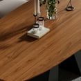 thumbnail image 5 of FHKJ HOME 86" Modern Rectangle Dining Table for 8-10, Brown Wood Top & Black Metal Base, 5 of 6