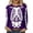 Purple, variant on Womens Haloween T Shirts Skeleton Graphic Long Sleeve Crewneck Casual Nightwear Loose Fit Tees Fall Tops