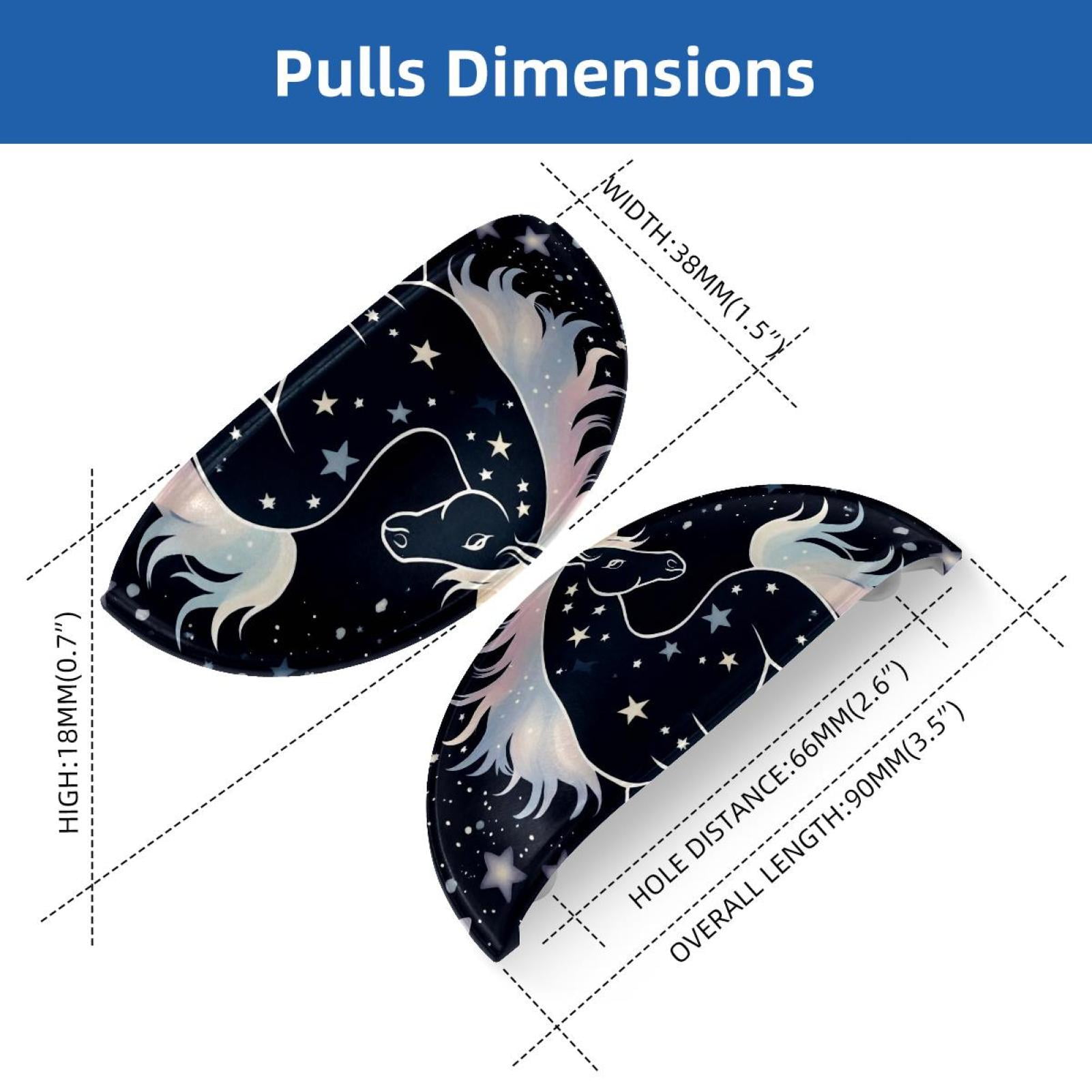 PhooArto 6 Pcs Cup Drawer Pulls, Magic Unicorn Galaxy Pattern Shell Shape Handles Cabinet Knobs for Dresser Cupboard Closet Wardrobe with Screws