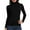 Mock Neck - Black, variant on CARCOS Women Mock Turtleneck Half Sleeve Cute Plain Tee Shirt Slim Fitted Top Black,Medium