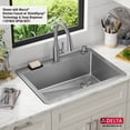 thumbnail image 4 of DELTA FAUCET Delta Marca 30 inch Drop-In Undermount Stainless Steel Single Bowl Kitchen Sink with Accessories, 4 of 9