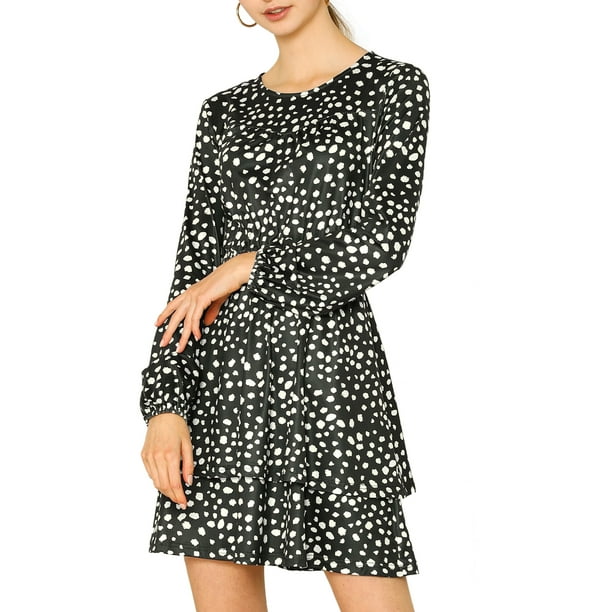 Download Unique Bargains - Women's Long Sleeve Layered Ruffle Hem ...