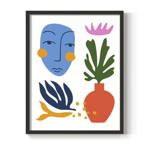 Matisse CDXLVIII in Black Solid Wood Framed Print No Nail Hanging