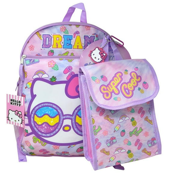Hello Kitty 16" 4pc Set with Lunch Kit, Key Chain & Carabiner
